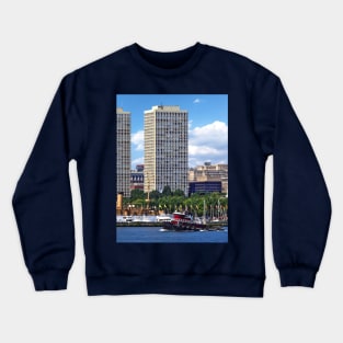 Philadelphia PA - Tugboat by Philadelphia Skyline Crewneck Sweatshirt